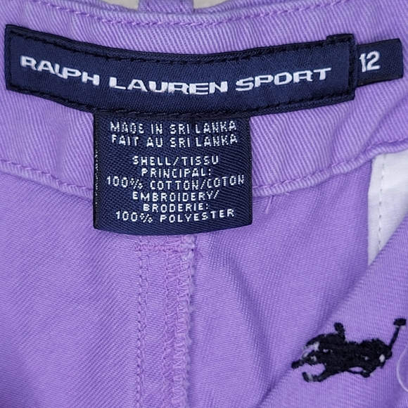 Ralph Lauren Sport Logo Purple Shorts, Size 12 - Picture 5 of 7